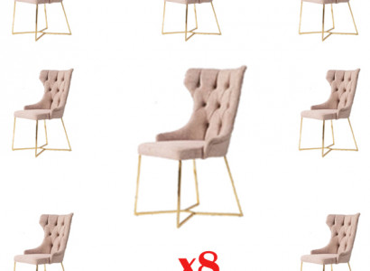 Design 8x Stühle Gruppe Set Polster Esszimmer Stuhl Garnitur Sessel