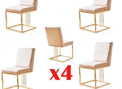 Design Stuhl Set 4x Sessel Textil Stühle Stoff Esszimmer Neu Polster