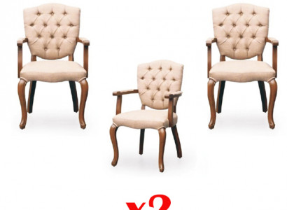 Chesterfield Sessel Holz Lounge Club 2x Set Garnitur Stuhl Stühle