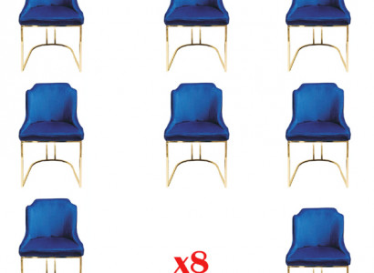 Design Stuhlset Gruppe Polsterung Textil 8 Stühle Möbel Luxus Garnitur
