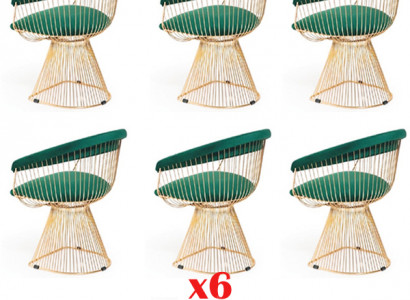 Gepolsterte Esszimmer Stühle 6x Stuhl Gruppe Stühle Garnitur Textil