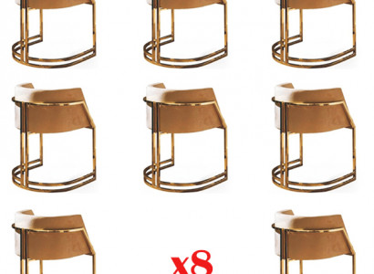 Design Stuhl Textil Lehnstuhl Polster Stühle Set 8x Gastro Esszimmer