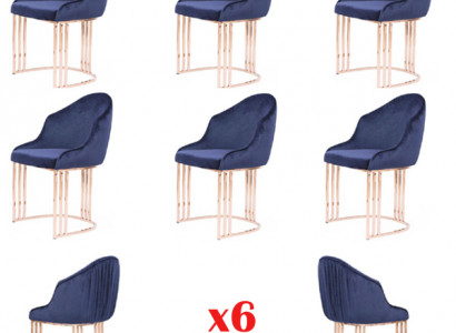 Stühle Set Gruppe Stühle Garnitur 6x Gruppen Sessel Stuhl Polster Hotel Textil