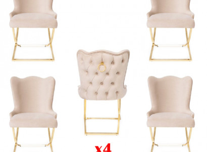 Design Stuhl Luxus Lehnstuhl Polster Stühle 4x Sessel Wohn Ess Zimmer