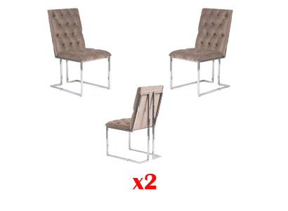 Esszimmer Stühle Textil Set 2x Stuhl Designer Holz Stoff Polster Lehn