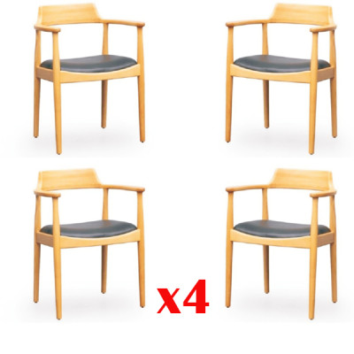 Esszimmer Stühle Holz Design Sessel Polster Set 4x Stühle Stuhl Textil Gruppen