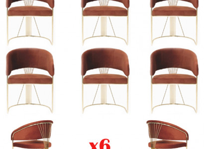 Design Polster Sitz 6 Stühle Gruppen Garnitur Sessel Lounge Set Luxus