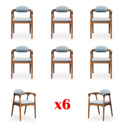 Möbel Gruppe Esszimmer Garnitur Set 6 Stühle Essgarnitur Essgruppe