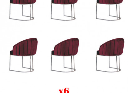 Garnitur 6x Stühle Polster Hotel Textil Neu Stuhl Set Gruppe Stühle