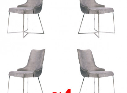 Gruppe Stühle Garnitur Textil Stoff Holz Gepolsterte Esszimmer Stühle