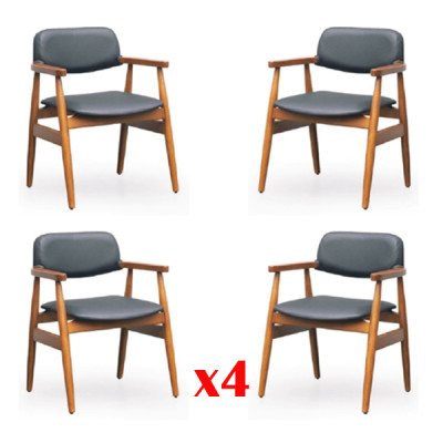 Set Stuhl Garnitur Polster Wohnzimmer Holz 4x Stühle EssZimmer Gruppe