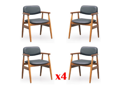 Set Stuhl Garnitur Polster Wohnzimmer Holz 4x Stühle EssZimmer Gruppe