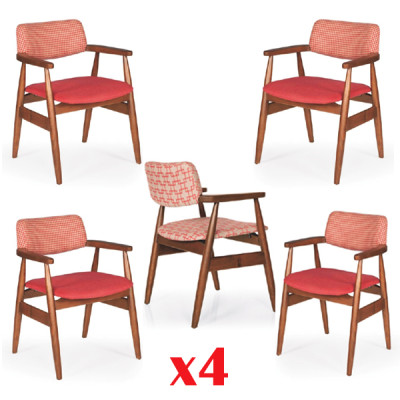 Set Stühle Küche Stühle Fernseh Stuhl 4x Esszimmer Polsterstuhl Textil