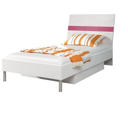 Bett + Nachttisch Schlafzimmer Jugendzimmer Kinderzimmer Set Möbel Pink 2tlg.