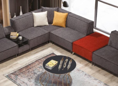 Ecksofa Couch Wohnlandschaft Graue Textil Couchen Sofa Polster Eckgarnitur Neu