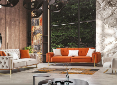 Sessel 1 Sitzer Beige Chesterfield Luxus Design Einsitzer Möbel Stoff