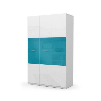 Kleiderschrank Schlafzimmer Mehrzweck Schränke Holz 3 türiger Blau Neu