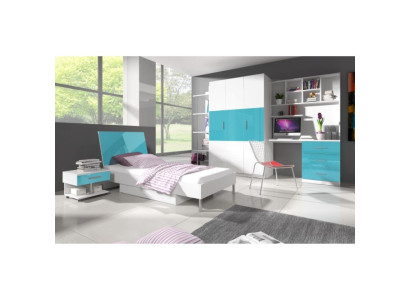 Eckschrank Bücherschrank Schrank Regal Holz für Kinderzimmer Jugendzimmer Möbel