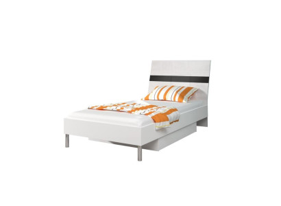 Betten Holz Design Einzelbett Hochglanz Single Kinderzimmer Bett Junge Schwarz