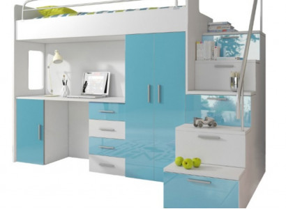 Doppelstockbett Etagenbett Bett Kinderbett Jugendbett Hochbett Blau Kinderzimmer