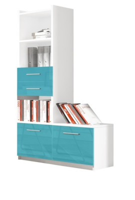 Schrank für Jugendzimmer Regal Bücherschrank Möbel Turkis Regal Bücherregal 1tlg