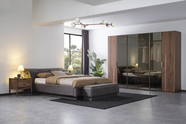 Bett Design Doppelbett Material Holz Betten Polster Schlafzimmer Möbel 160x200