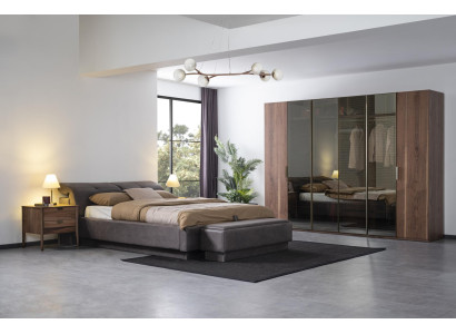 Schlafzimmer Set Möbel Bett 2x Nachttisch Kleiderschrank Möbel Komplett Set 4tlg