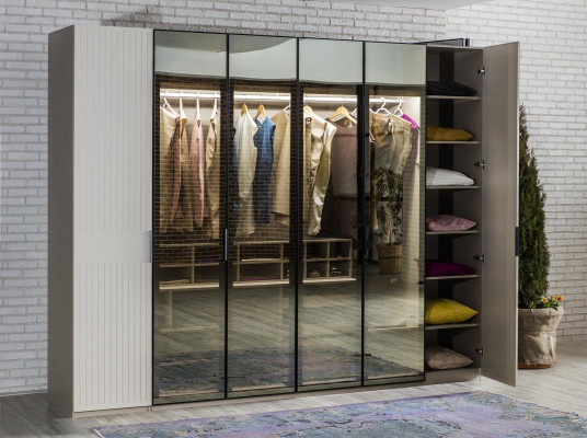 Loft Schrank Luxus Schlafzimmer Holz Schrank Glasschrank Möbel Design