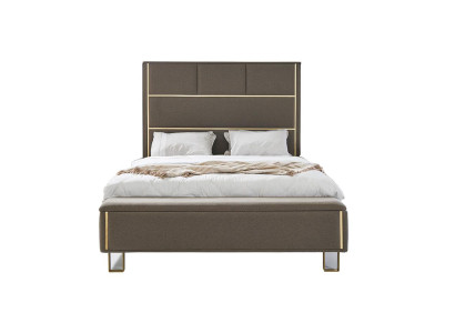 Taupe Polster Betten Doppelbett Holz Schlafzimmer Möbel Hotel Polster 180x200