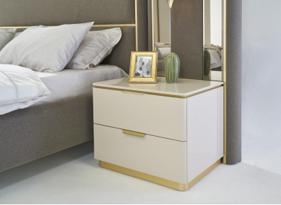 Schlafzimmer Konsolen Nachttisch Set 2x Nachttische Luxus Hotel Möbel Beige Neu