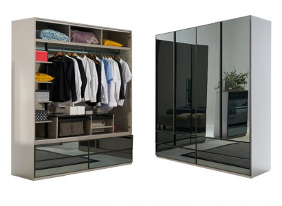 Kleiderschrank Schrank Glasschrank Schlafzimmer Holz moderne Schränke Möbel Neu