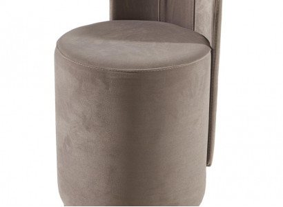 Design Sessel Luxus Ottomane Schminktisch Hocker Runder Polster Stuhl Braun Bank