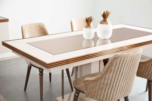 Luxus Esszimmer Set Kommode Sideboard Tisch 4x Stuhl Garnitur 8tlg