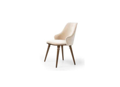 Luxus Stuhl Moderne Stühle Lehnstuhl Polster Metall Holz Textil Neu Beige