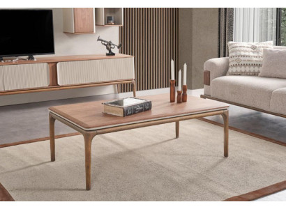 Designer Couchtisch Tisch moderner Couchtisch Holz Wohnzimmer Beige