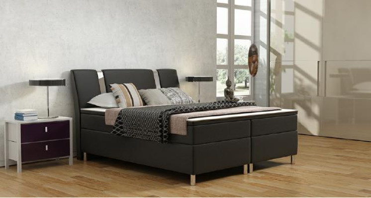 Boxspringbett Hotel Betten Polster Leder Bett inkls. Matratze & Visco Lederbett