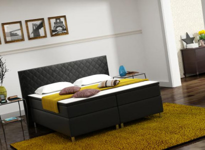 Boxspringbett Box Hotel Bett mit Visco & Matratze Lederbett Betten Doppelbett K3