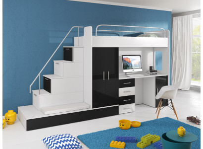 Jugendzimmer Bett Doppelstockbett Etagenbett Schreibtisch Kleiderschrank RAJ 5S