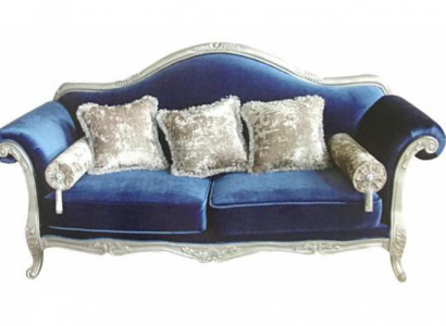 Zweisitzer Thron Sofa Königlicher Polster Samt 2 Sitzer Antik Stil Chesterfield