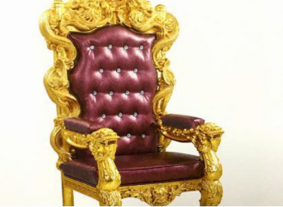 Thron Sessel Königlicher Polster Chesterfield Samt 1 Sitzer Antik Stil Stühle