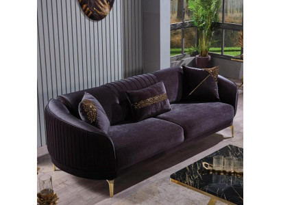 Dreisitzer Sofa Moderne Wohnzimmer Couch Schwarz Designer Polstersofas