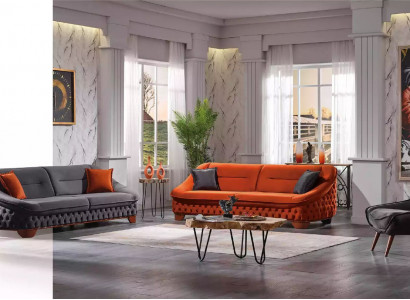 Sofagarnitur 3+3+1 Sitzer Luxus Modern Set Design Sofas Polster Chesterfield