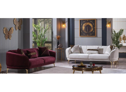 Designer Polstersofa Set Dreisitzer Wohnzimmer Couchen Moderne Möbel