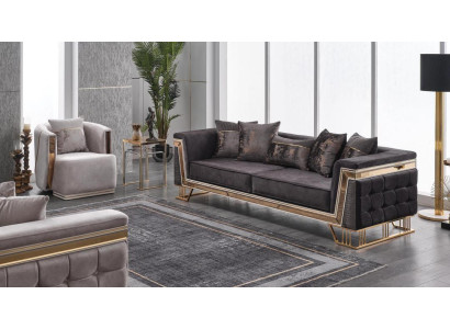 Polstergarnitur Luxus Sofas Dreisitzer Sessel Moderne Wohnzimmer Couch