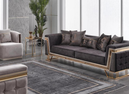 Polstergarnitur Luxus Sofas Dreisitzer Sessel Moderne Wohnzimmer Couch