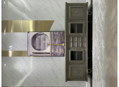 Konsole Schrank Lowboard Möbel Schränke Anrichte Wohnzimmer Sideboard Holz Grau