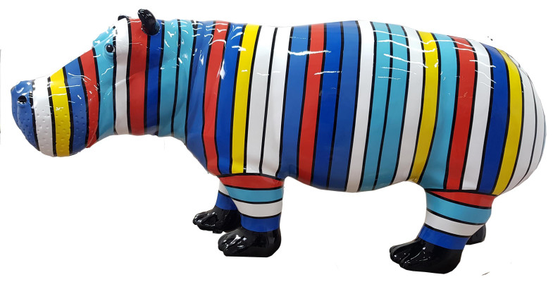 Abstrakte Figur Statue Gartenfiguren Dekoration Statuen Skulpturen Nilpferd Neu