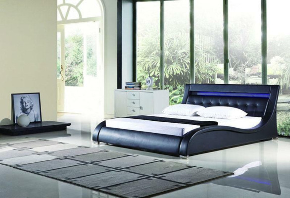 Bett Betten Polster Doppel Ehe Hotel Luxus Leder Deko Moderne Designer