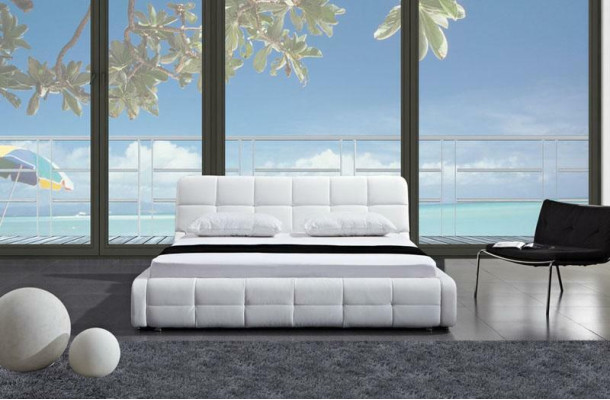 Modernes Bett Betten Polster Doppel Ehe Hotel Luxus Leder Designer