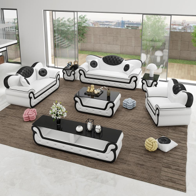 Komplett Set Sofagarnitur 7tlg. Sitz Sideboard Design Wohnzimmer Gruppe Garnitur